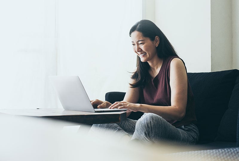 woman working at her laptop